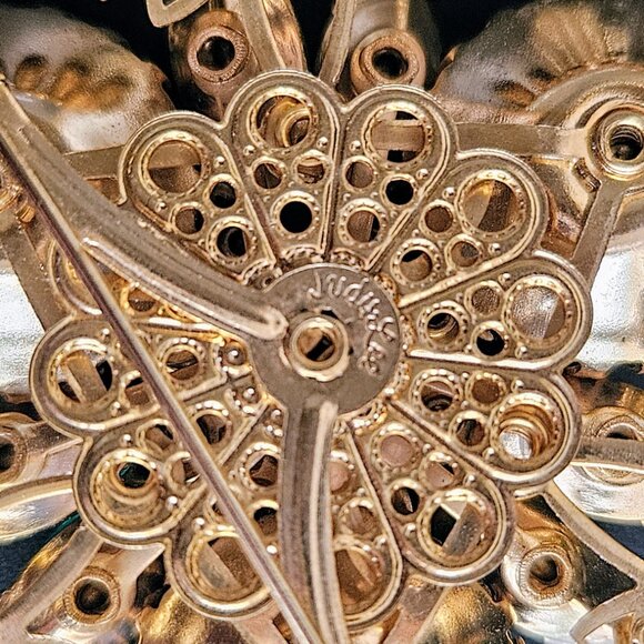 Vintage Judy Lee Jewels Emerald Green Rhinestone Brooch & Earring Set - Picture 10 of 11